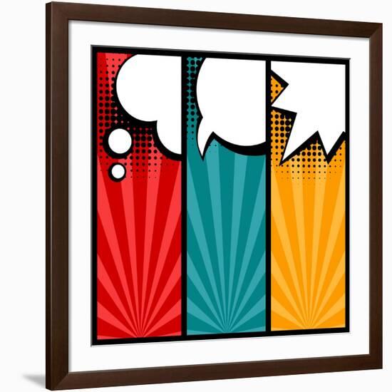 Set of Speech Bubbles in Pop Art Style-incomible-Framed Art Print