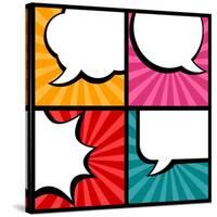 Set of Speech Bubbles in Pop Art Style-incomible-Stretched Canvas