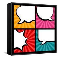 Set of Speech Bubbles in Pop Art Style-incomible-Framed Stretched Canvas