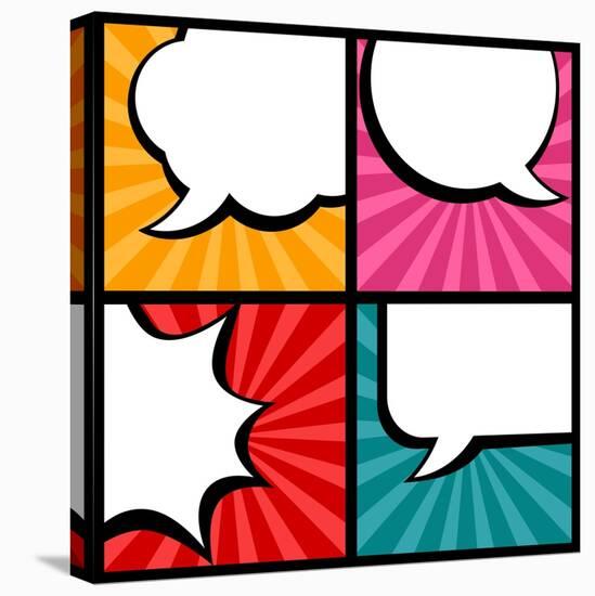 Set of Speech Bubbles in Pop Art Style-incomible-Stretched Canvas