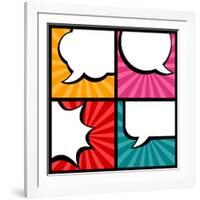 Set of Speech Bubbles in Pop Art Style-incomible-Framed Art Print