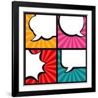 Set of Speech Bubbles in Pop Art Style-incomible-Framed Art Print