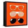 Set of Sunglasses. Vector Illustration Background-mvasya-Framed Stretched Canvas