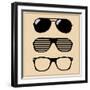 Set of Sunglasses. Vector Illustration Background-mvasya-Framed Art Print