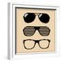 Set of Sunglasses. Vector Illustration Background-mvasya-Framed Art Print