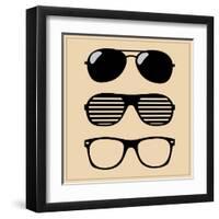 Set of Sunglasses. Vector Illustration Background-mvasya-Framed Art Print