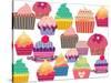 Set Of Sweet Cupcakes-minipop-Stretched Canvas