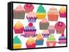 Set Of Sweet Cupcakes-minipop-Framed Stretched Canvas
