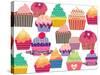 Set Of Sweet Cupcakes-minipop-Stretched Canvas