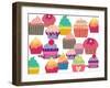 Set Of Sweet Cupcakes-minipop-Framed Art Print