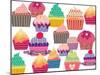 Set Of Sweet Cupcakes-minipop-Mounted Art Print