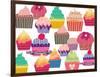 Set Of Sweet Cupcakes-minipop-Framed Art Print
