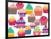 Set Of Sweet Cupcakes-minipop-Framed Art Print