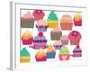 Set Of Sweet Cupcakes-minipop-Framed Art Print