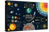 Set of Universe Infographics - Solar System, Planets Comparison, Sun and Moon Facts, Space Junk Mad-Tashal-Stretched Canvas