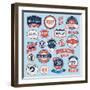 Set of Vintage Badges and Ribbons-PureSolution-Framed Art Print