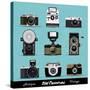 Set Of Vintage Cameras Background-Melindula-Stretched Canvas