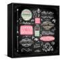 Set of Vintage Chalkboard Bakery Logo Badges and Labels for Retro Design. Chalkboard Illustration V-Ozerina Anna-Framed Stretched Canvas