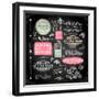 Set of Vintage Chalkboard Bakery Logo Badges and Labels for Retro Design. Chalkboard Illustration V-Ozerina Anna-Framed Art Print