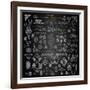 Set of Vintage Elements, Chalk Style-Roverto-Framed Art Print