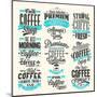 Set Of Vintage Retro Coffee Labels-Melindula-Mounted Art Print