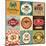 Set Of Vintage Retro Labels For Food, Coffee, Seafood, Bakery, Restaurant Cafe And Bar-Catherinecml-Mounted Art Print