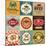 Set Of Vintage Retro Labels For Food, Coffee, Seafood, Bakery, Restaurant Cafe And Bar-Catherinecml-Mounted Art Print