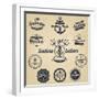 Set of Vintage Retro Nautical Badges and Labels-Oros Gabor-Framed Premium Giclee Print