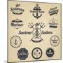 Set of Vintage Retro Nautical Badges and Labels-Oros Gabor-Mounted Premium Giclee Print