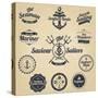 Set of Vintage Retro Nautical Badges and Labels-Oros Gabor-Stretched Canvas