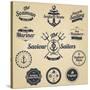 Set of Vintage Retro Nautical Badges and Labels-Oros Gabor-Stretched Canvas