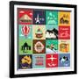 Set Of Vintage Retro Vacation And Travel Label Cards And Symbols-Catherinecml-Framed Art Print