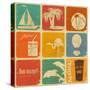Set Of Vintage Travel Labels-elfivetrov-Stretched Canvas