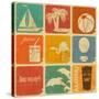 Set Of Vintage Travel Labels-elfivetrov-Stretched Canvas