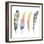 Set of Watercolor Bird Feathers-Maria Mirnaya-Framed Art Print