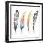 Set of Watercolor Bird Feathers-Maria Mirnaya-Framed Art Print