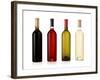 Set Of White, Rose, And Red Wine Bottles. Isolated On White Background-Gresei-Framed Photographic Print