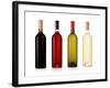 Set Of White, Rose, And Red Wine Bottles. Isolated On White Background-Gresei-Framed Photographic Print