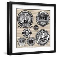 Set Retro Icons to Topic Beer-111chemodan111-Framed Art Print