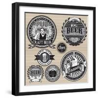 Set Retro Icons to Topic Beer-111chemodan111-Framed Art Print