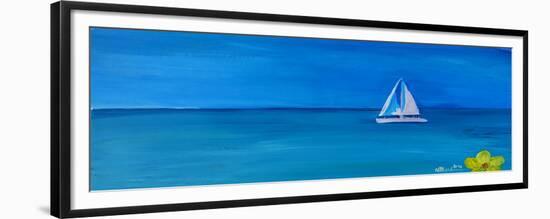 Set Sail On A White Boat In The Caribbean-Markus Bleichner-Framed Premium Giclee Print