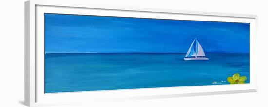 Set Sail On A White Boat In The Caribbean-Markus Bleichner-Framed Premium Giclee Print