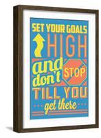 Set Your Goals High-Vintage Vector Studio-Framed Art Print