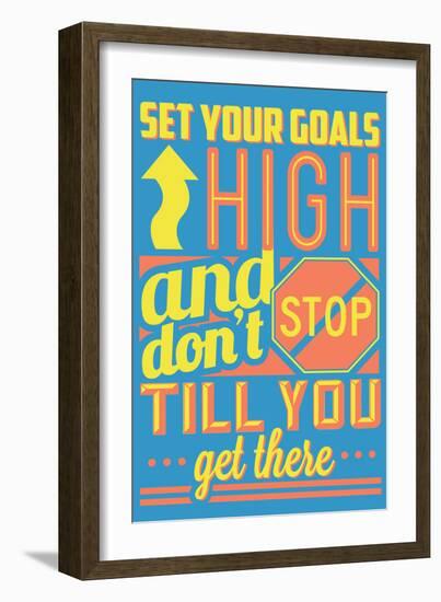 Set Your Goals High-Vintage Vector Studio-Framed Art Print