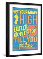 Set Your Goals High-Vintage Vector Studio-Framed Art Print