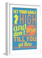 Set Your Goals High-Vintage Vector Studio-Framed Art Print