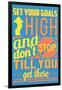 Set Your Goals High-Vintage Vector Studio-Framed Art Print