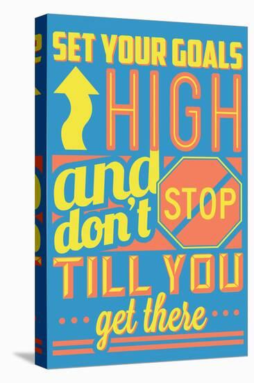 Set Your Goals High-Vintage Vector Studio-Stretched Canvas