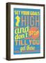 Set Your Goals High-Vintage Vector Studio-Framed Premium Giclee Print