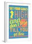 Set Your Goals High-Vintage Vector Studio-Framed Art Print